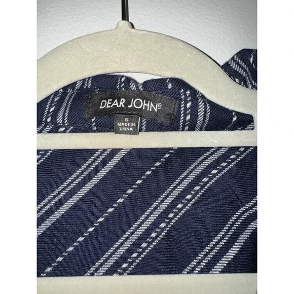 Dear John Shirt Dress   Roll Up Sleeves Flowy Blue And White Striped S - Picture 5 of 11